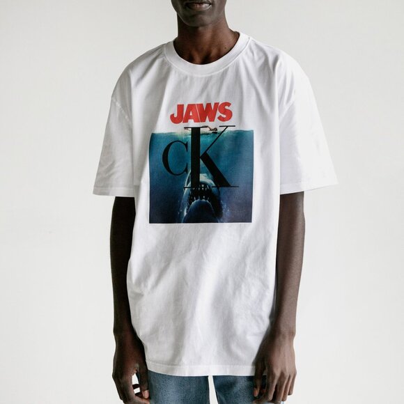 BNWT SS19 CALVIN KLEIN 205W39NYC "JAWS" TSHIRT WHITE S & M - Picture 1 of 14